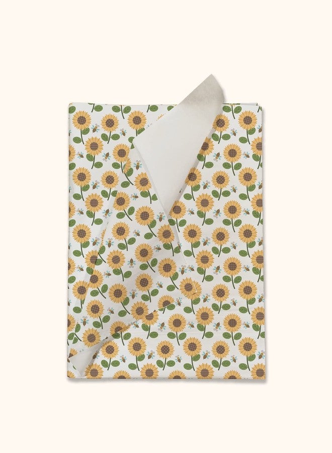 Pro Supply Global Sunflower and Bees Summer Printed Tissue Paper for Gift Bags or Boxes and Wrapping - Floral Spring Bulk Decorative Art Tissue Paper for Packaging and Gifting | 24 Sheets 20" x 30" - Image 2